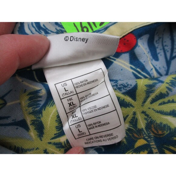 Disney Parks Shirt Mens Large Mickey Mouse Pluto Surfing Tiki Hawaiian Aloha - Picture 11 of 11